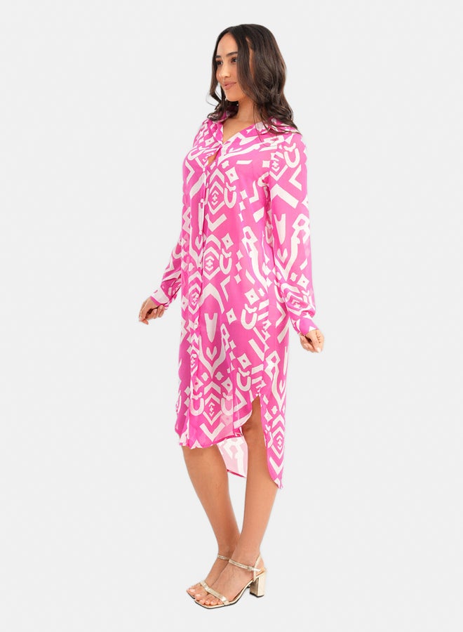 Carina Round Hem Chiffon Shirt Dress  - Image 2