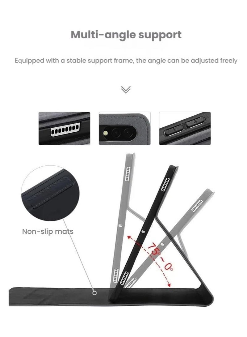 Leather case for Samsung Galaxy Tab S10 Ultra, power pouch + drop-proof tablet case with auto sleep/wake and stand feature - Image 2