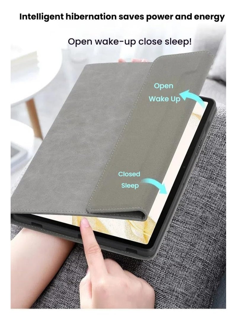 Leather case for Samsung Galaxy Tab S10 Ultra, power pouch + drop-proof tablet case with auto sleep/wake and stand feature - Image 3