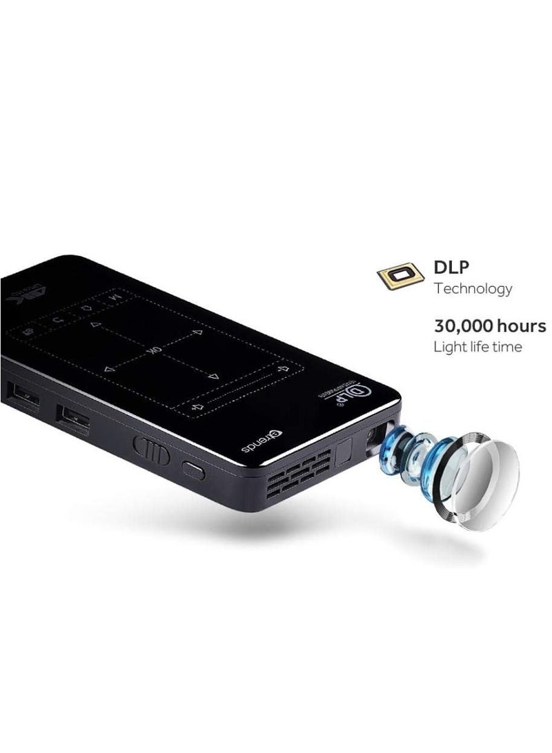 جهاز عرض D7 مصغر بتقنية المعالجة الديجيتال للضوء DLP ذاكرة رام 2 جيجابايت روم 16 4K مع واي فاي مدمج وبلوتوث - اسود 854 x 480 - Image 5