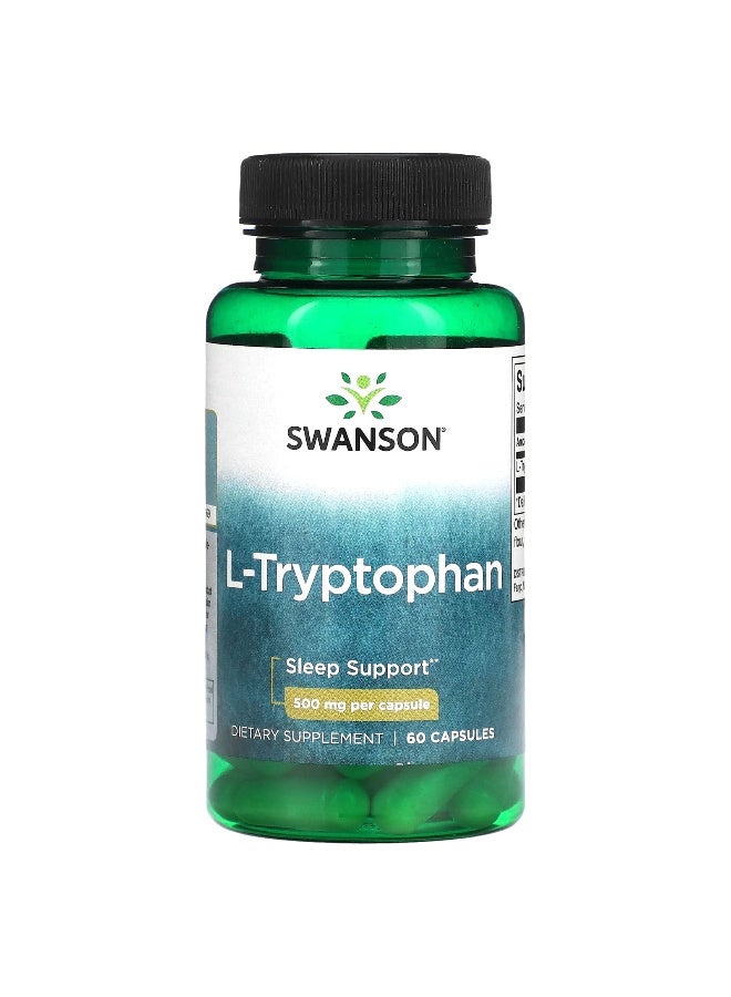 Swanson, L-Tryptophan, 500 mg, 60 Capsules - Image 1