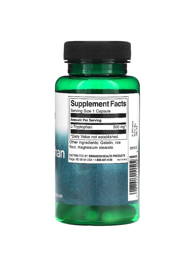Swanson, L-Tryptophan, 500 mg, 60 Capsules - Image 2