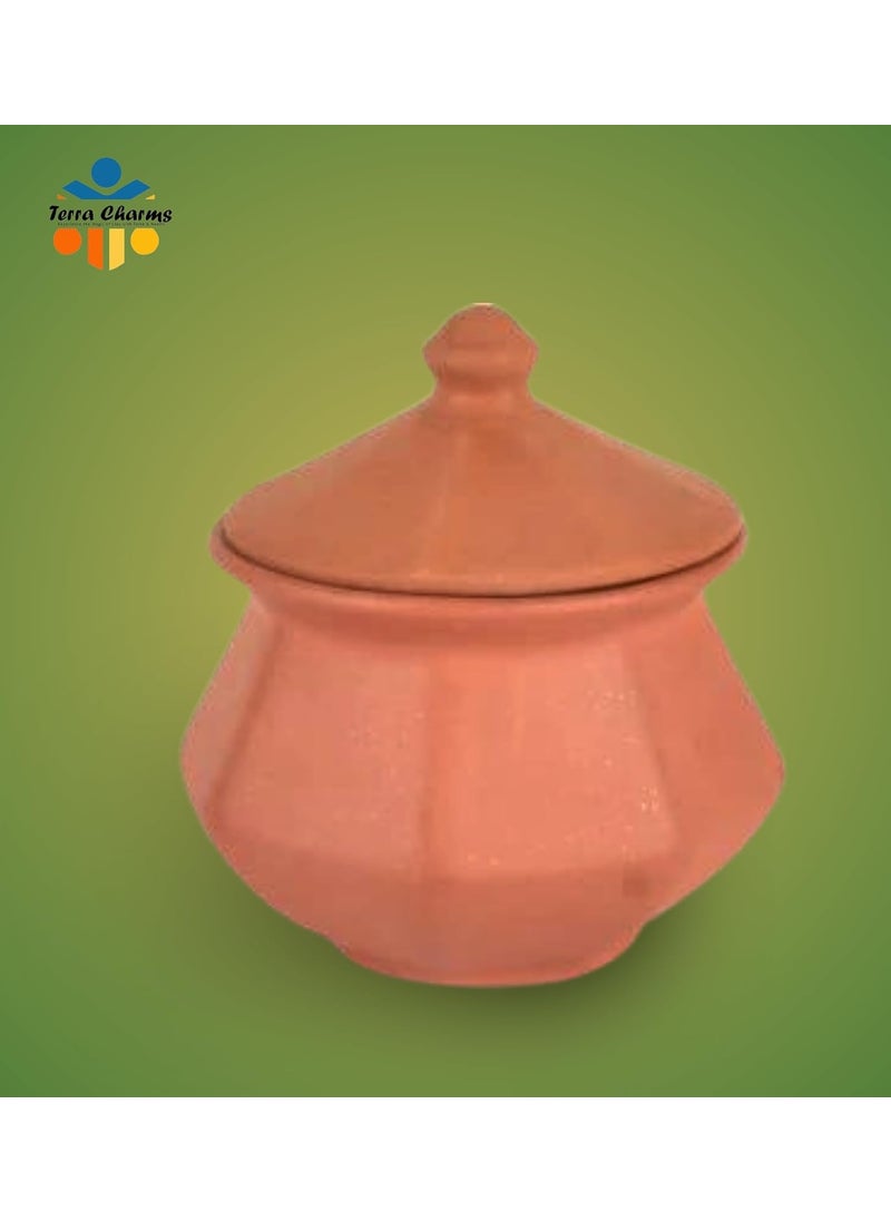 Terra Charms Terra Charms Clay Pot for Making Cooking Serving Bharta Clay Handi for Kitchen Safe Lightweight Durable Clay Dahi Handi Brown Colour 1800ml Pack of 1  - Image 4