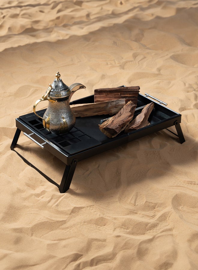 السنيدي شواية فحم للرحلات منقل فحم للشوي اسود مقاس 40 *60 *18 سم - Image 2