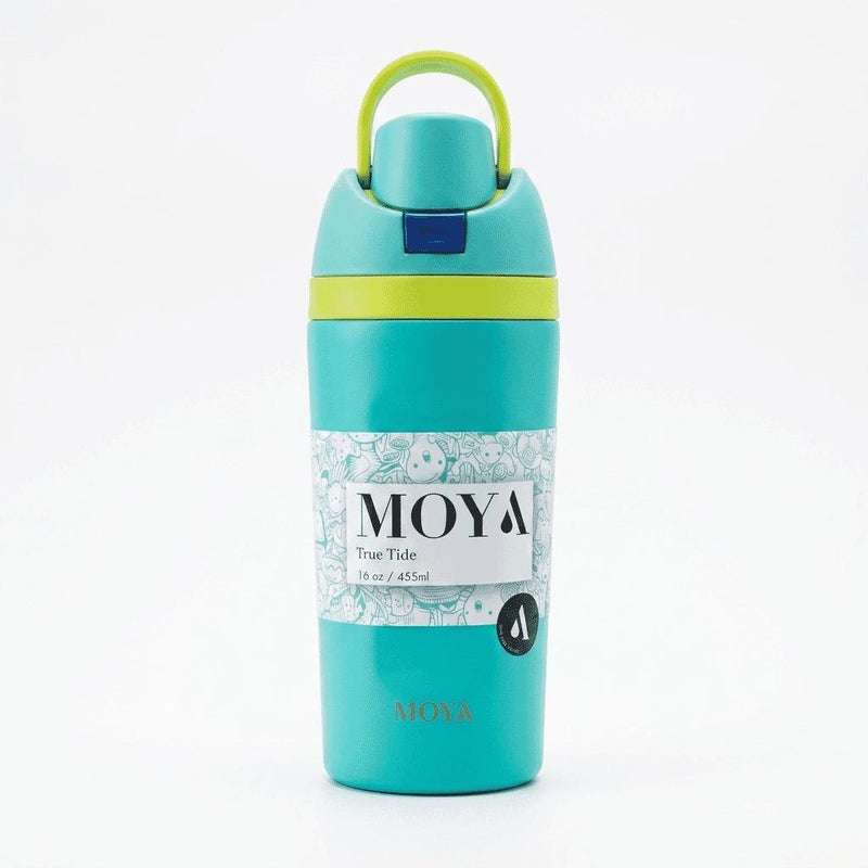 Moya "True Tide"  16oz Insulated Sustainable Water Bottle Electric Blue - Image 1