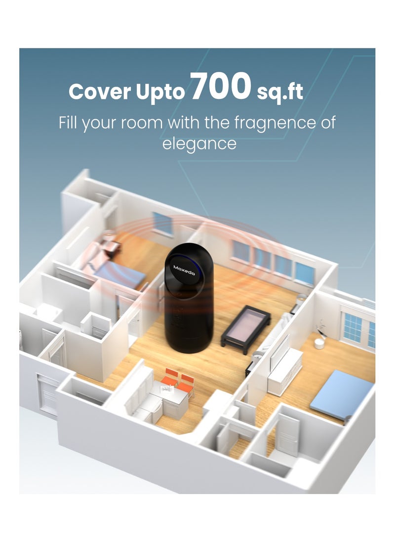 Moxedo Moxedo Plug-In Electric Fragrance Diffuser Wall Mount Aroma Therapy Waterless Diffuser with 120 ml Bottle Capacity for Home Office and Bathroom - Black  - Image 4