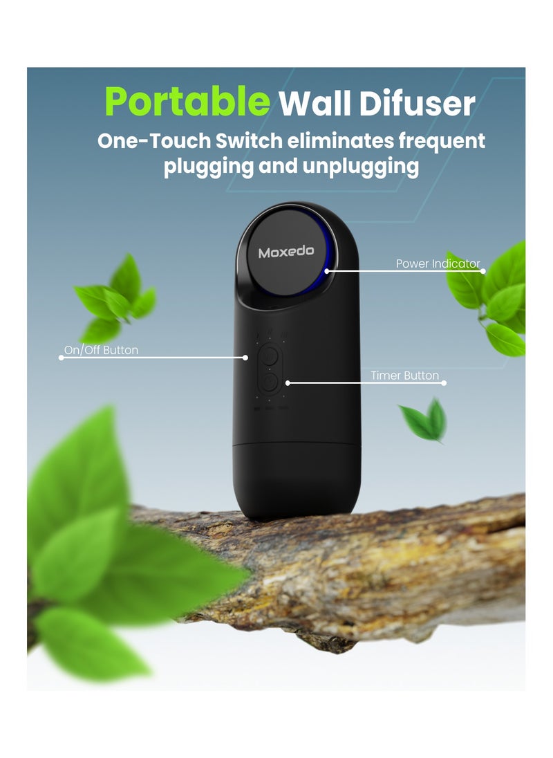 Moxedo Moxedo Plug-In Electric Fragrance Diffuser Wall Mount Aroma Therapy Waterless Diffuser with 120 ml Bottle Capacity for Home Office and Bathroom - Black  - Image 5