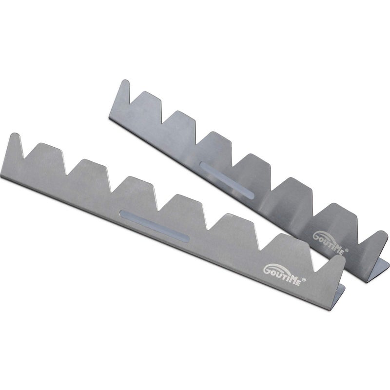 GOUTIME Goutime Stainless Steel Shish Kabob Skewer Rack with Storage Bag Universal Barbecue BBQ Skewers Holder for Grill 