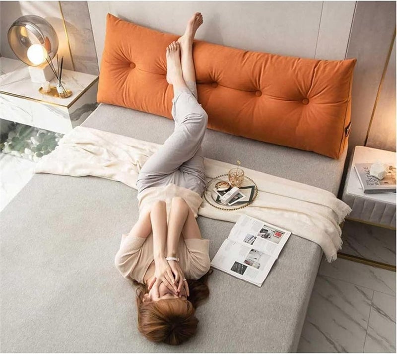 Triangular Headboard Pillow,Large Headboard Pillow Long Backrest Positioning Support Bolster Cushion for Daybed Fluffy Quality Wedge Pillow with Removable Cover,(E,120x50x20cm) - Image 5