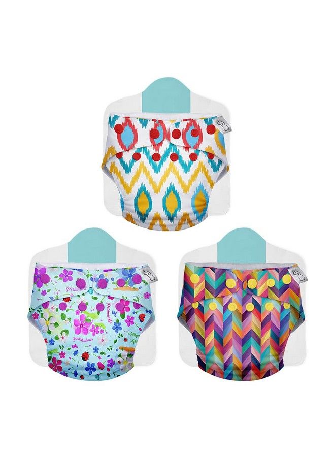 Superbottoms Cloth Diapers For Babies Cloth Diaper Combo Pack Of 3 Freesize Unonew Version; Reusable Cloth Diapers For Babies 3M To 3Y ; With 3 Organic Cotton Inserts;Pads - Image 1
