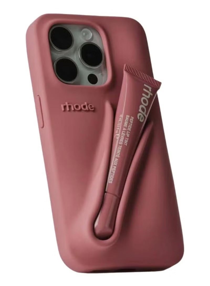 rhode Simple Lip Support Adhesive Iphone Mobile Phone Case Mobile Phone Lip Gloss Rubber Case Moisturizing Lipstick Lip Support(Salty tan) - Image 1