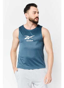 Reebok Men Sportswear Fit Sleeveless Training Vest, Blue  - Image 1