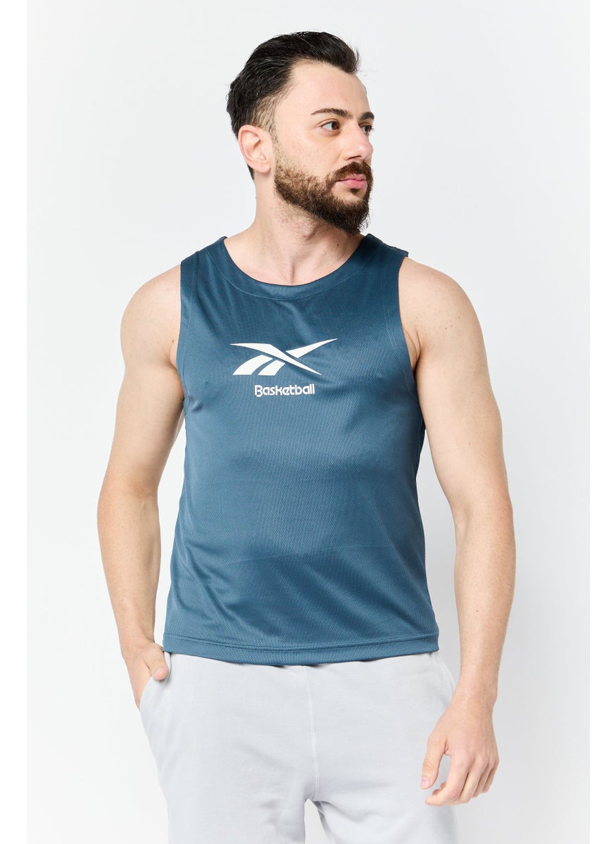 Reebok Men Sportswear Fit Sleeveless Training Vest, Blue  - Image 1