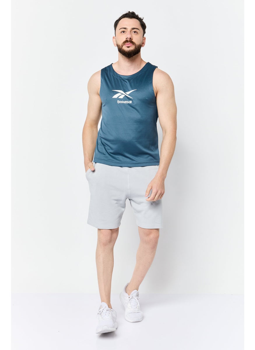 Reebok Men Sportswear Fit Sleeveless Training Vest, Blue  - Image 4