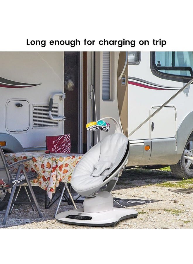 YEAOI سلك طاقة بطول 10 أقدام لـ 4moms mamaRoo 4، شاحن 12V 3A لـ RockaRoo مهد الأطفال، محول تيار متردد، أبيض - Image 4