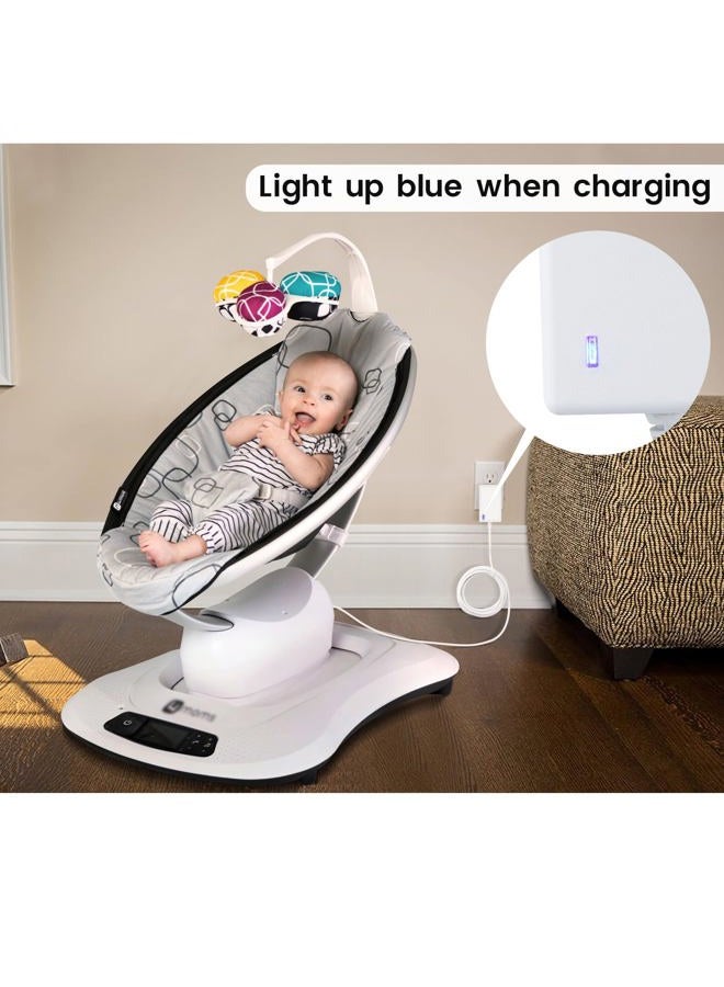 YEAOI سلك طاقة بطول 10 أقدام لـ 4moms mamaRoo 4، شاحن 12V 3A لـ RockaRoo مهد الأطفال، محول تيار متردد، أبيض - Image 5
