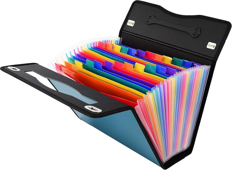 Cnk Accordion File Folders with 24 Pockets Organizer for Document Paper Storage Folder Documents Expanding Binder Folio Pocket Receipt Filing Expandable Files Dividers Labels Letter Durable Handle - Image 2