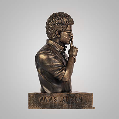 SILAII Master Thalapathy Vijay Sculpture - 8 INCH, Antique Bronze Colour - Image 4