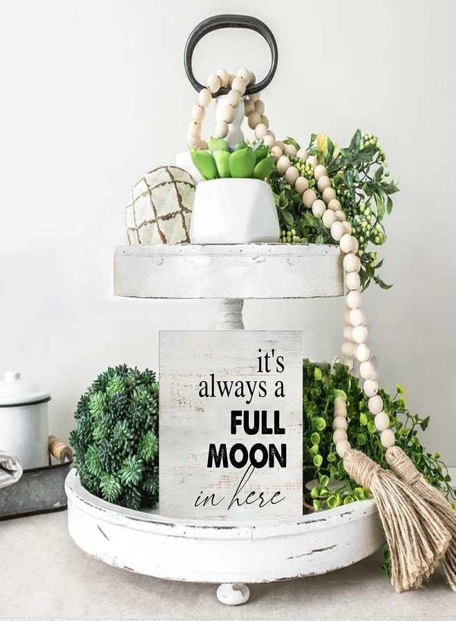 MAVOTEN Rustic Full Moon Bathroom Wood Box Sign Humor Toilet Wooden Box Sign Farmhouse Home Restroom Desk Shelf Decor (5 X 5 Inch) - Image 5