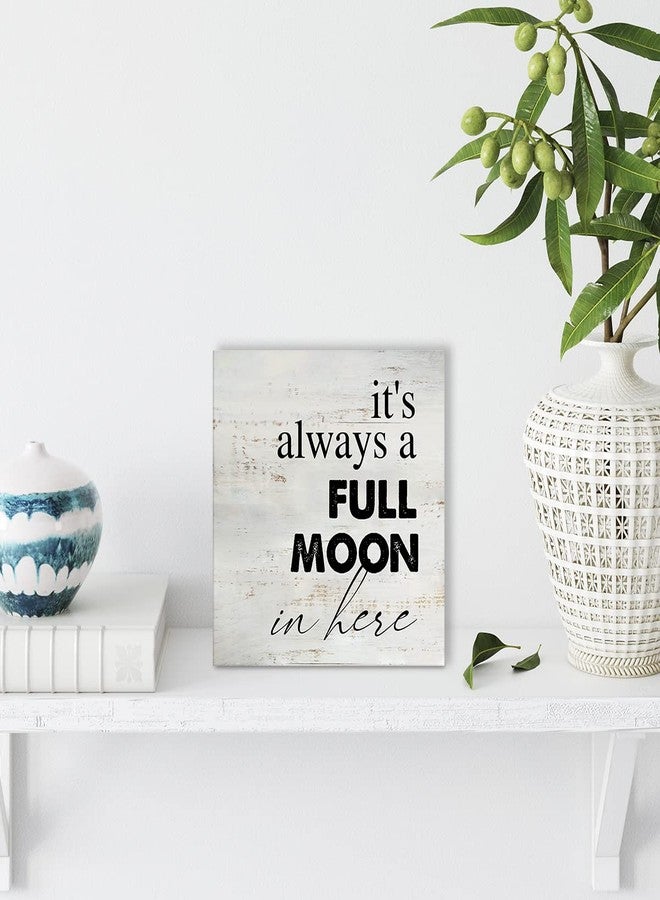 MAVOTEN Rustic Full Moon Bathroom Wood Box Sign Humor Toilet Wooden Box Sign Farmhouse Home Restroom Desk Shelf Decor (5 X 5 Inch) - Image 4