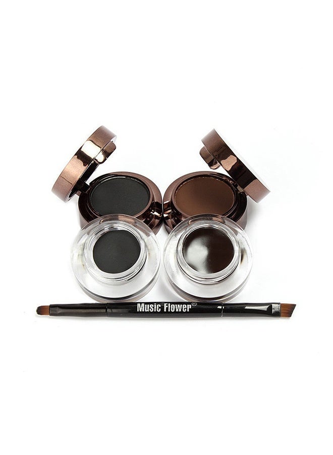 ميوزك فلاور كريم تحديد الحواجب الجذاب، مجموعة التعبئة والتحديد، أقلام تحديد الحواجب باللون البني/الأسود - Image 1