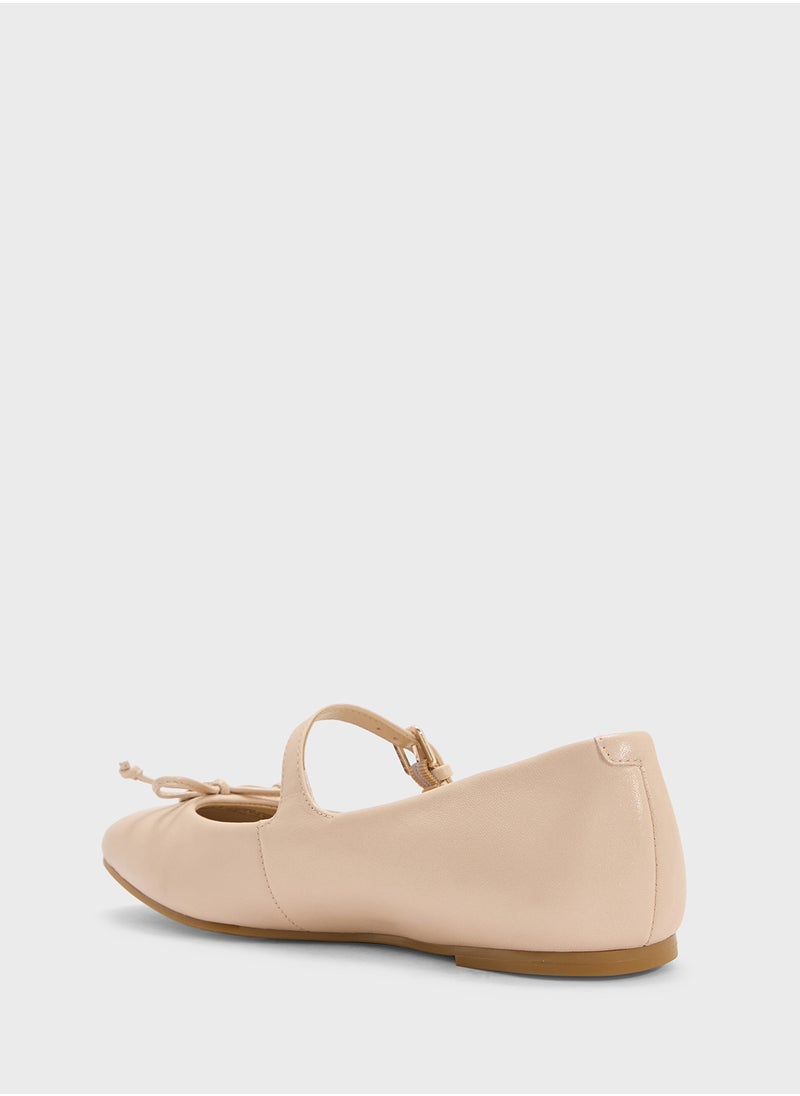 GUESS Bow Detailed Strappy Ballerinas  - Image 3