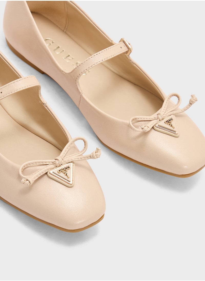 GUESS Bow Detailed Strappy Ballerinas  - Image 4