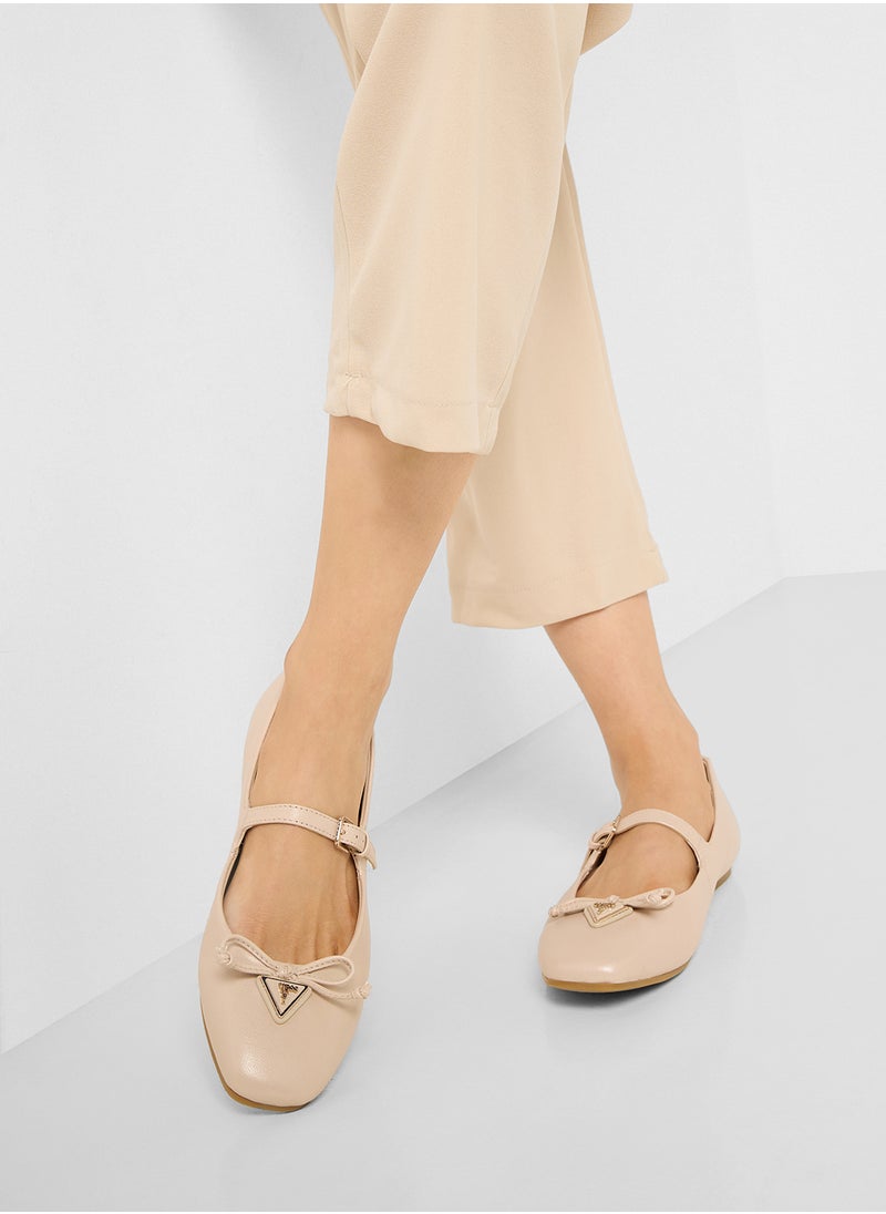 GUESS Bow Detailed Strappy Ballerinas  - Image 5