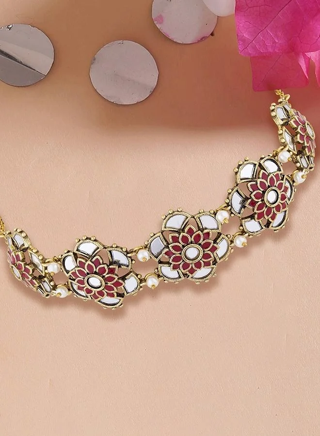 Voylla Thikri Jadau Style Necklace Set