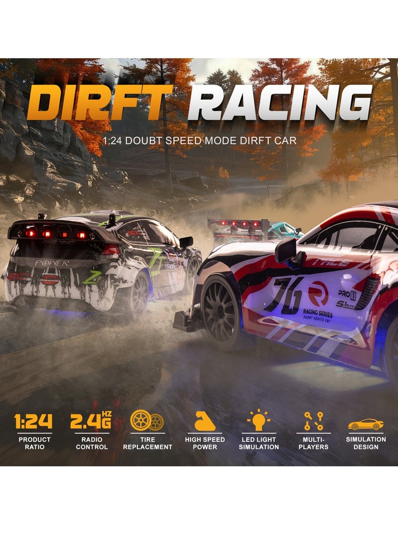 بورشه سيارة بورشه دريفت محاكاة بمقياس 1:24 - سيارة عالية السرعة تعمل بالتحكم عن بُعد بسرعة 20 كم/ساعة | وحدة تحكم لاسلكية بتردد 2.4 جيجاهرتز | بطارية قابلة لإعادة الشحن عبر USB | لعبة هواية للأطفال والكبار - Image 2