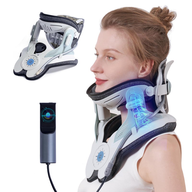 ALPHAY Cervical Neck Traction DeviceElectric Air Pump with 3 Power Traction Builtin 8 Airbag Neck Pain Relief and Relaxation