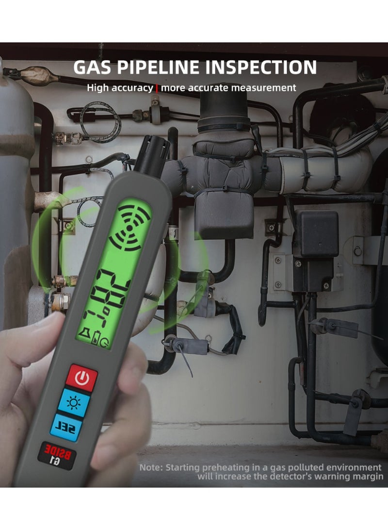 BSIDE G1 Portable Combustible Gas Detector – Rechargeable Natural Gas Leak Sensor with Temperature Display, NTC Sensing, Multi-Alarm System, Backlit Screen for Home & Industrial Safety - Image 4