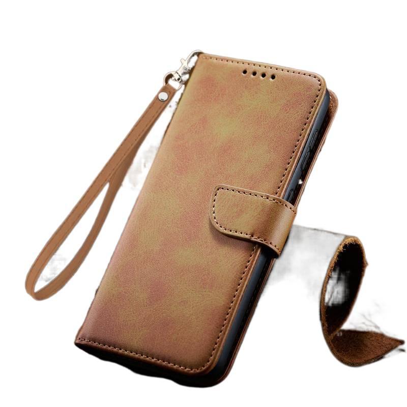 MS Protective Case for Redmi Note 14 Pro with Flip Full Coverage and Drop Protection plus Shockproof plus Cow Grain Leather Texture plus Full Coverage in Khaki - Image 1