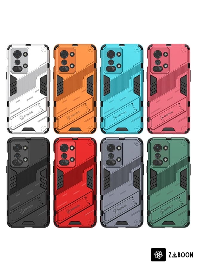 Green Tiger - For OnePlus Nord 2T Punk Armor 2 in 1 PC + TPU Phone Case(White) - Image 1