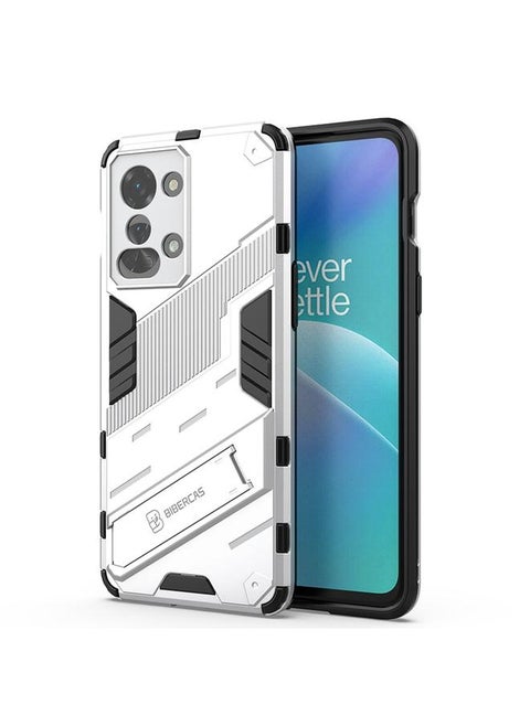 For OnePlus Nord 2T Punk Armor 2 in 1 PC + TPU Phone Case(White)