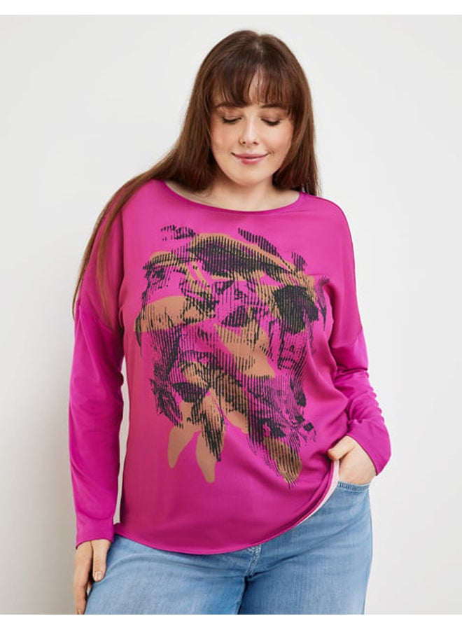 GERRY WEBER Long sleeve top in a mix of materials  - Image 4