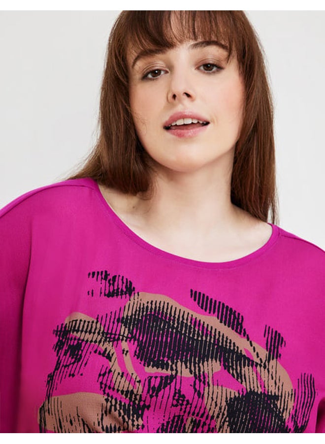 GERRY WEBER Long sleeve top in a mix of materials  - Image 3