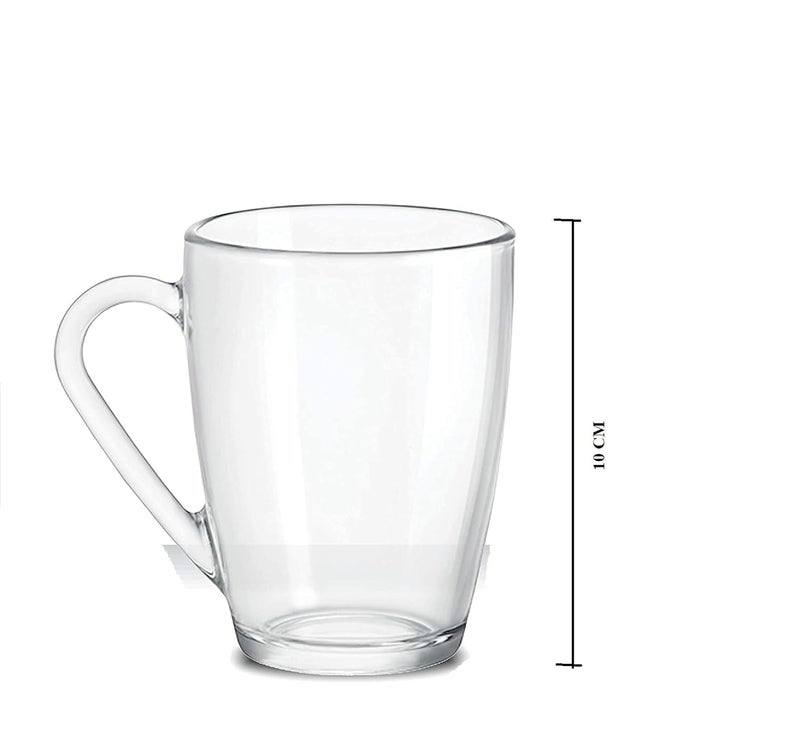 BINZO Glass Tea Cups Set of 6 Cup for Drinking Coffee Black Tea 240 ml Set of 6 - Image 2