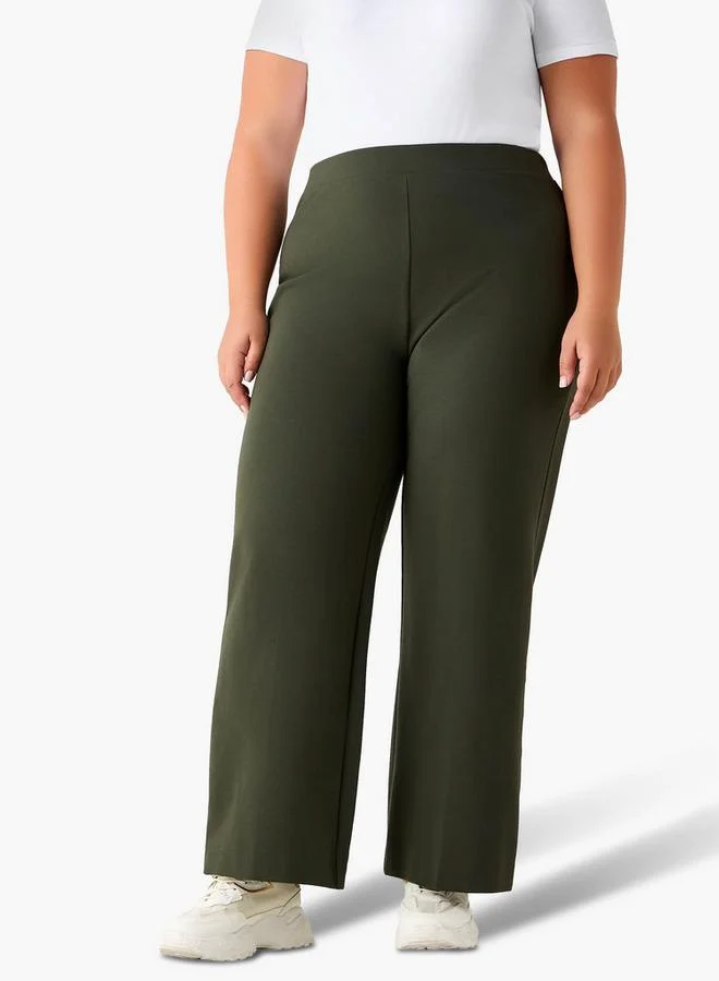 Ulla Popken Ulla Popken Straight Fit Ponte Trousers