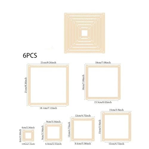 Cliths 6 Pcs Square Weaving Loom Kit for DIY Craft Yarn Wall Hanging Frames for Beginners Kids Textile Art Home Decor Macrame Crochet Tool Set - Image 2