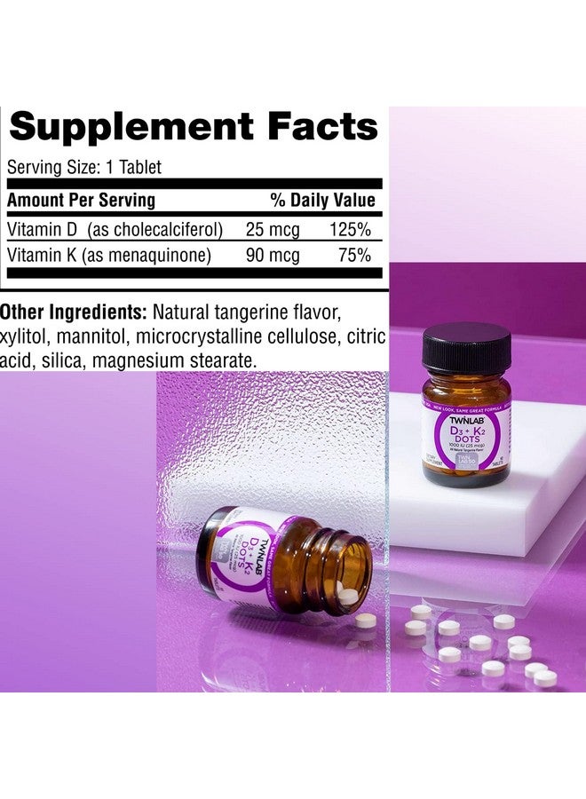 Twinlab Vit D3 1000 & K2 Dots, 3 pk - Image 2