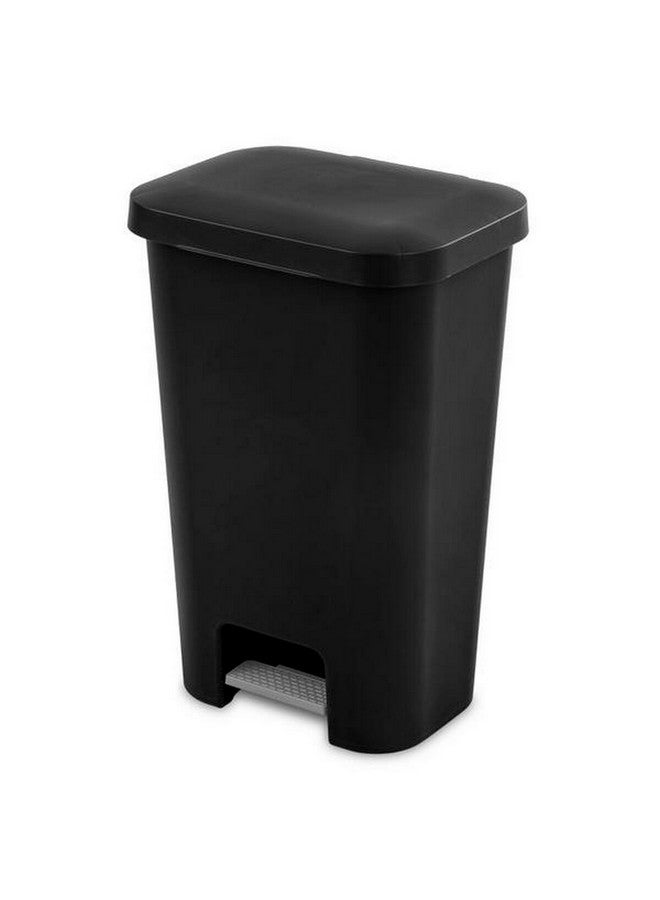 ستيريليت سلة مهملات متينة بدواسة خالية من البسفينول، سوداء اللون، سعة 11.9 جالون، 10699004 - Image 1