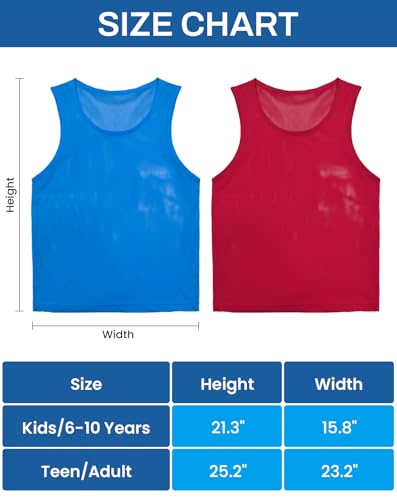 VOGRYE Pinnies Set of 1224 Scrimmage Vests Team Practice Sports for Child YouthAdult Lightweight Basketball Jersey - Image 3