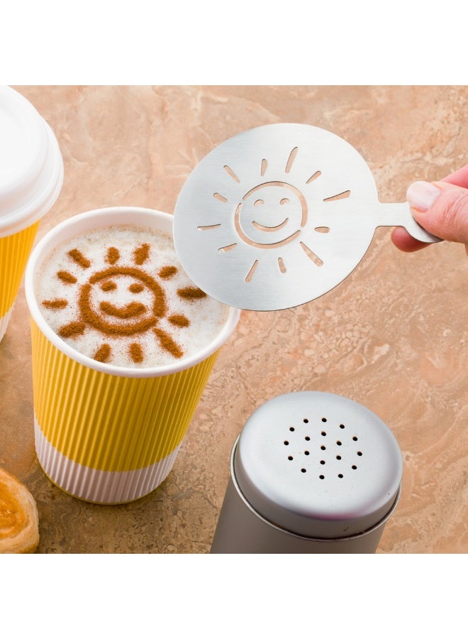 Restaurantware Restpresso 4.75 Inch Latte Stencil, 1 Smiley Sun Coffee Stencil - Summer Coffee Art Template, Decorate Cupcakes, Cakes, or Cookies, Stainless Steel Cappuccino Stencil, Heat-Resistant - Image 3
