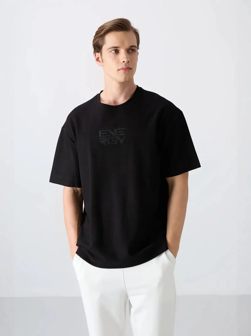 TOMMYLIFE TOMMY Oversized Logo Embroidered Cotton-Blend T-Shirt
