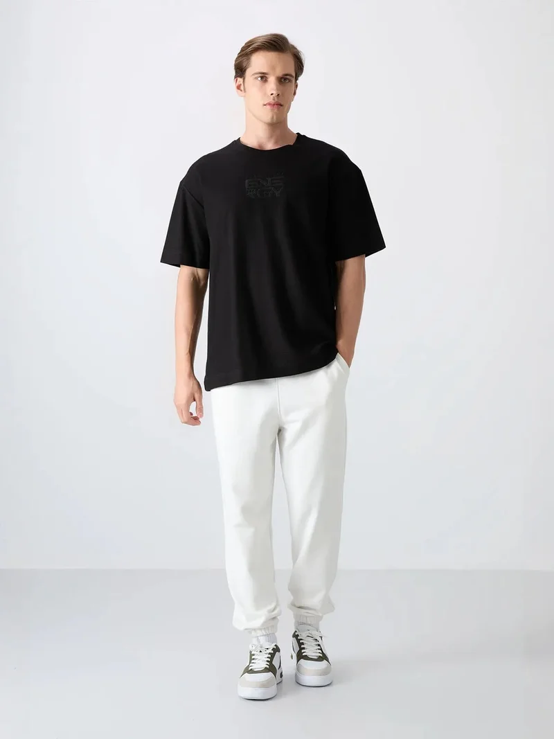 TOMMYLIFE TOMMY Oversized Logo Embroidered Cotton-Blend T-Shirt
