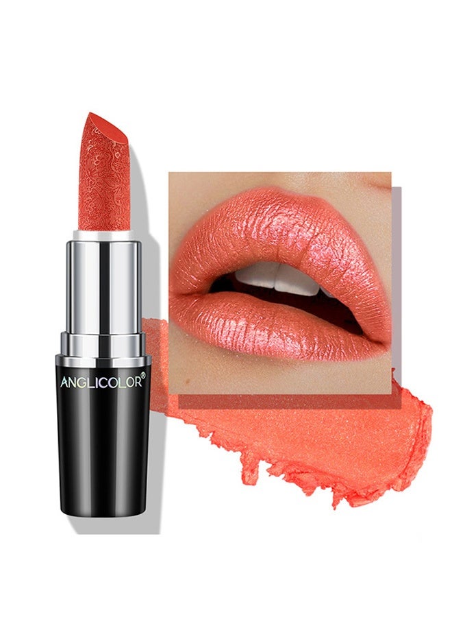 Anglicolor Metallic Shine Lipstick for Women, High Impact Lipcolor, Silky Smooth and Moisturizing, Non-Sticky, Long Lasting and Smudge Proof, Full Coverage Lip MakeUp (#14 SUNRISE AT SEA) - Image 1