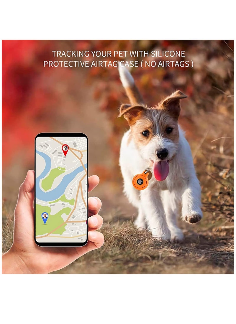 KASTWAVE Hard Plastic Case for Apple Airtag with Keychain and Strap, Secure Cover on Pet Dog Collar, Wallet Anti Lost Finder Tracker Protector with Loop Accessory, Solid Holder for Air Tag(4 Pack)  - Image 5
