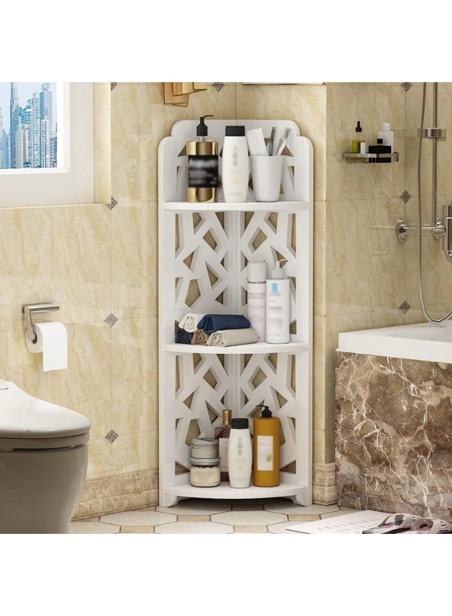 LINGWEI Bathroom Corner Shelf 21x80x21– 3 Tier Shower Caddy Freestanding Waterproof Storage Organizer Corner Stand - Image 1