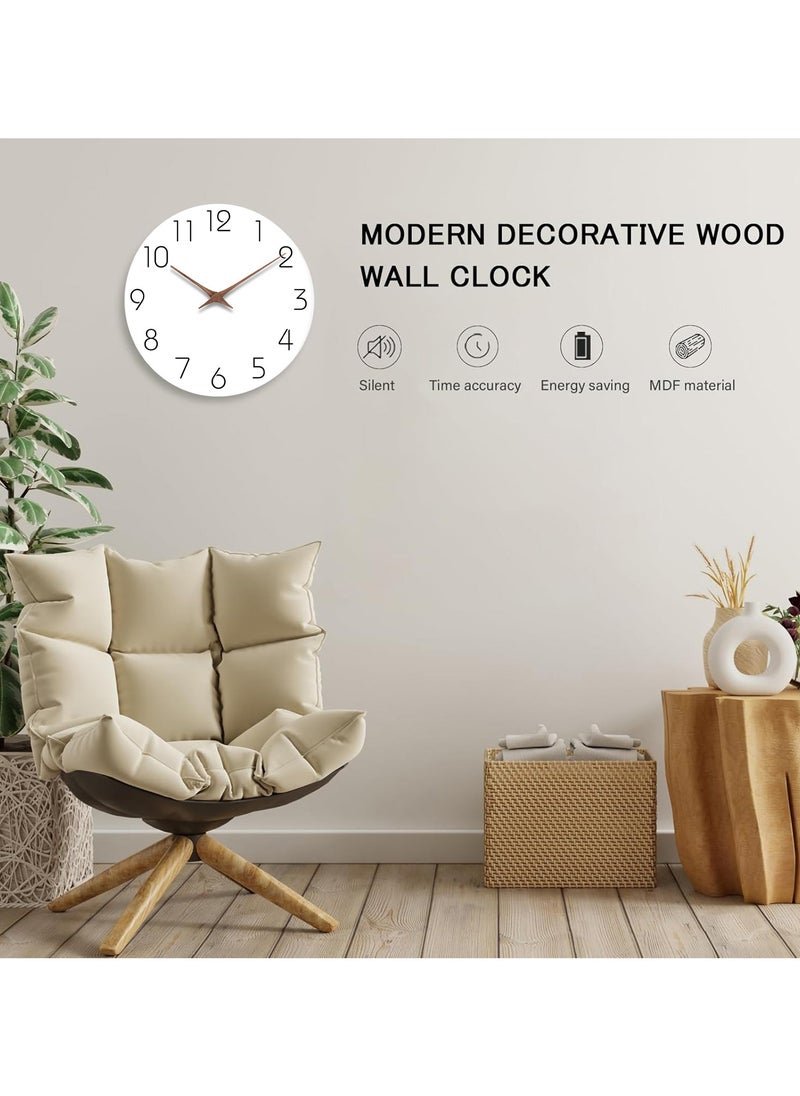 Generic 11inch Wall Clock,Wood Modern Wall Clock,Silent Non Ticking,Battery Operated,for Kitchen, Living Room, Office, Bedroom, Bathroom  - Image 5